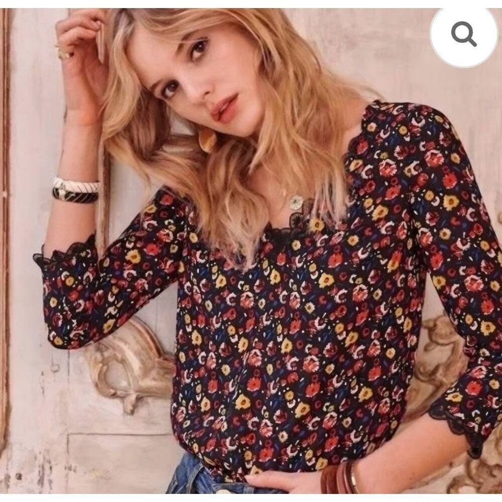 Sezane Marina floral Blouse sz 34/US 2